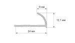 Profil gresie aluminiu, 2,7 m, oval, argintiu - imagine 3