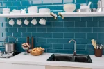 Faianță baie / bucătărie Metrotiles, 10 x 20 cm, albastru deschis, lucios - imagine 2